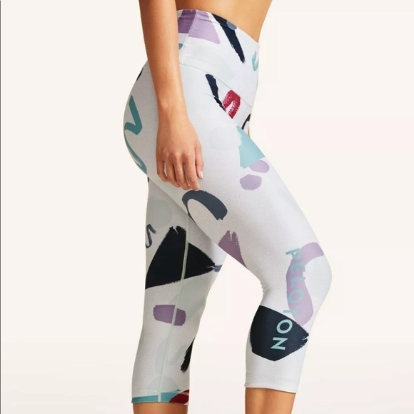 Peloton Pants - Peloton X WITH Modern High Waist Capri Leggings Teal White Purple Size XS